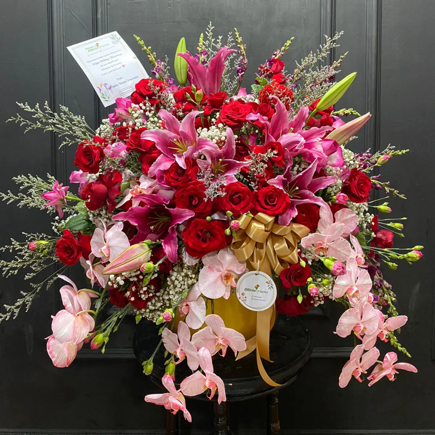 Rangkaian Bunga Meja WF-BMJ-001 untuk dekorasi rumah - IndoFlorist Jakarta, mulai Rp 1,5 jt