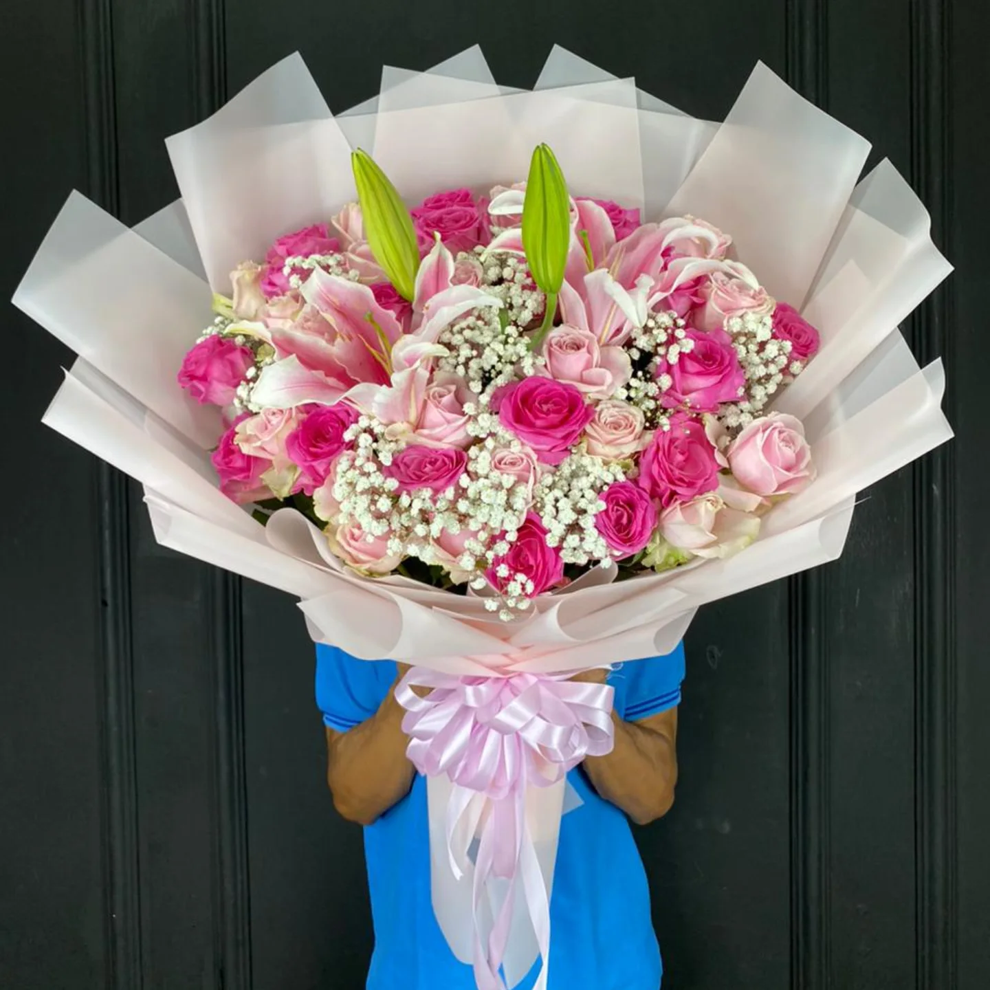 Buket Bunga Segar WF-BHB-BL-002 untuk anniversary - IndoFlorist Jakarta, mulai Rp 1,5 jt