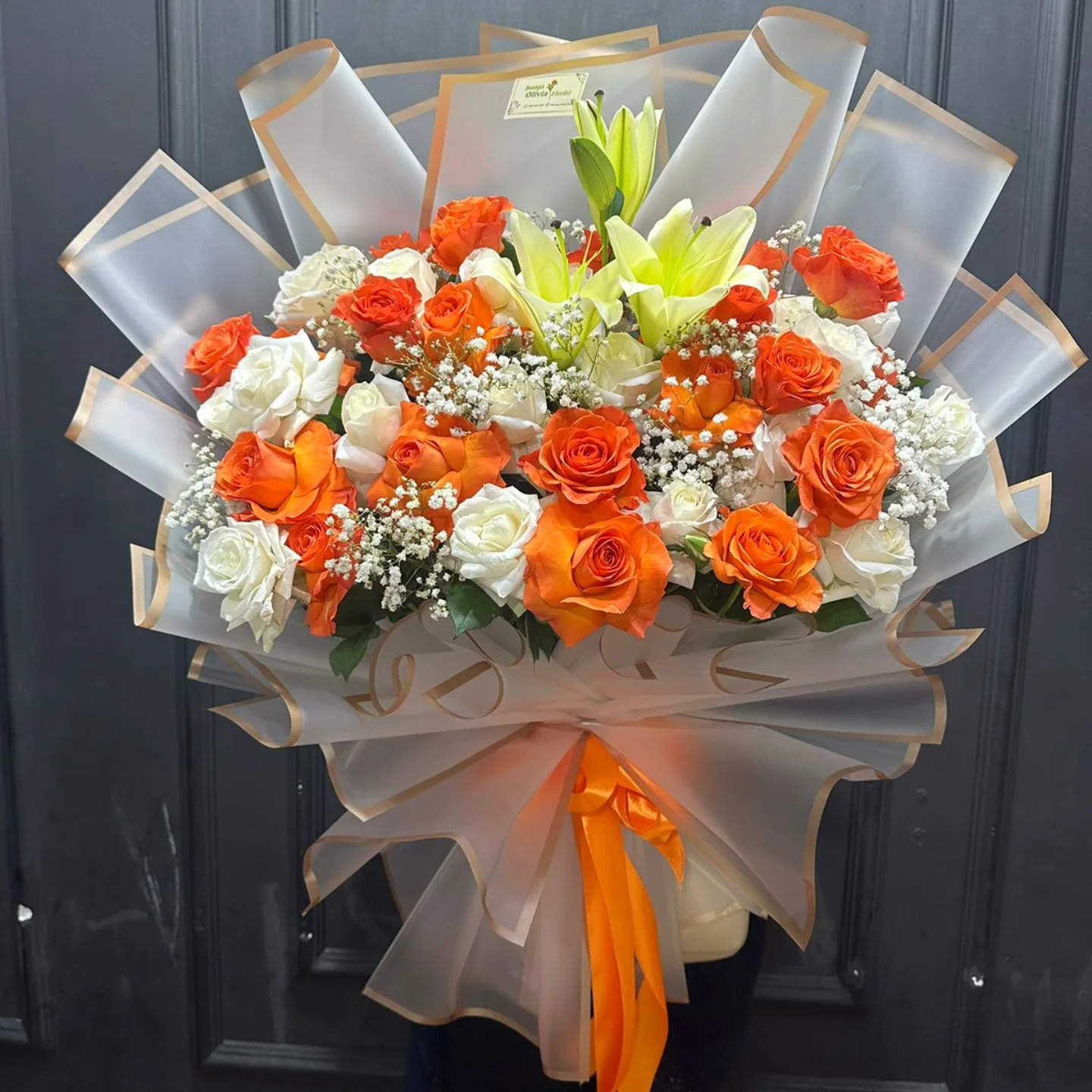 Buket Bunga Segar WF-WHB-005 untuk anniversary - IndoFlorist Jakarta, mulai Rp 1000rb