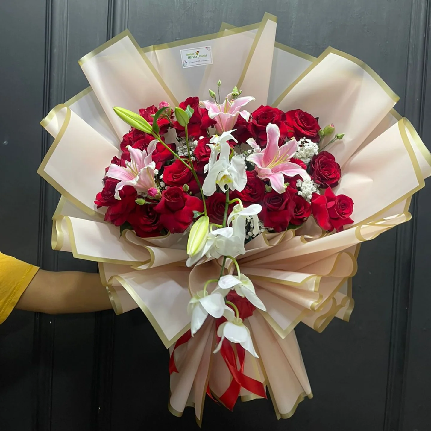 Buket Bunga Cantik WF-KHA-CEL untuk anniversary - IndoFlorist Jakarta, mulai Rp 500rb