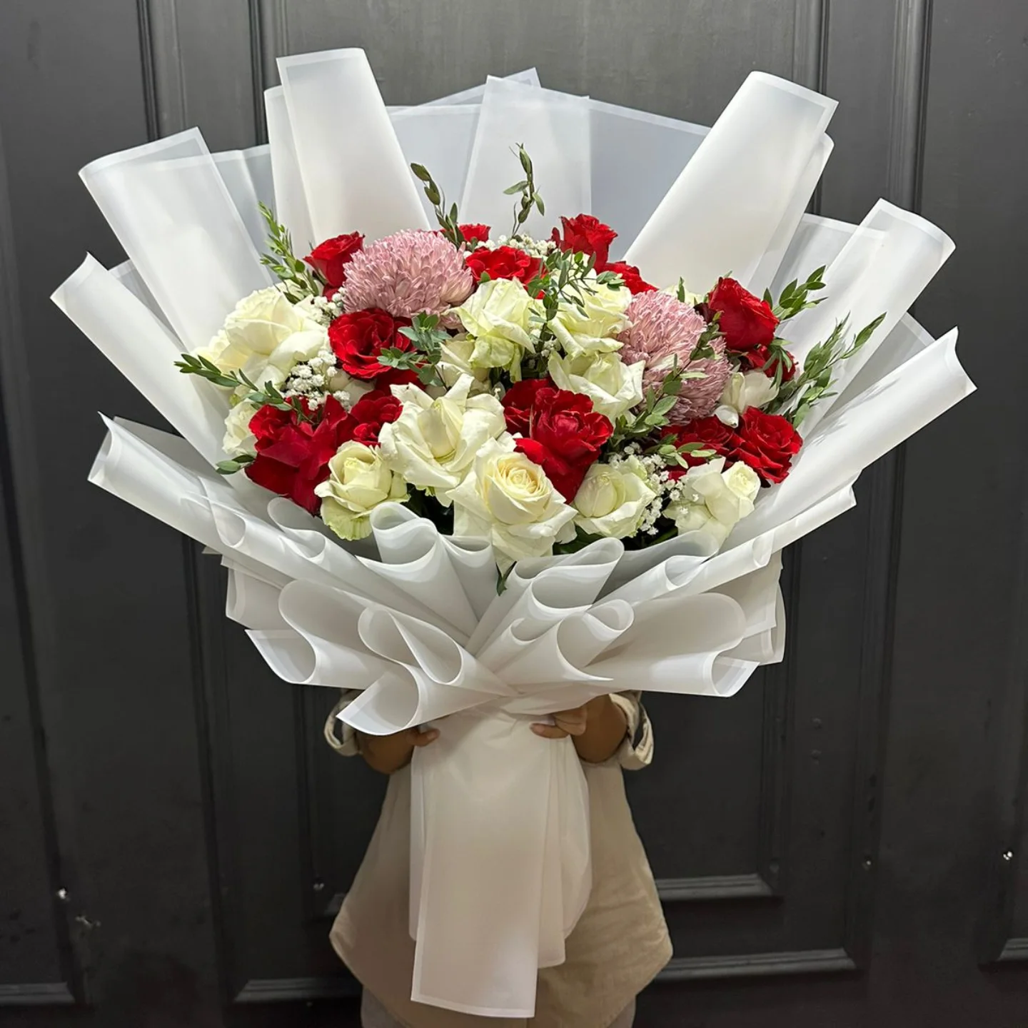 Hand Bouquet WF-KHA-LET untuk valentine - IndoFlorist Jakarta, mulai Rp 500rb