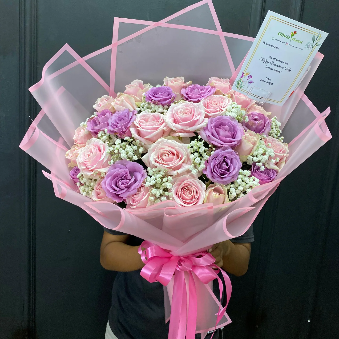 Buket Mawar WF-KHA-NVL untuk valentine - IndoFlorist Jakarta, mulai Rp 500rb