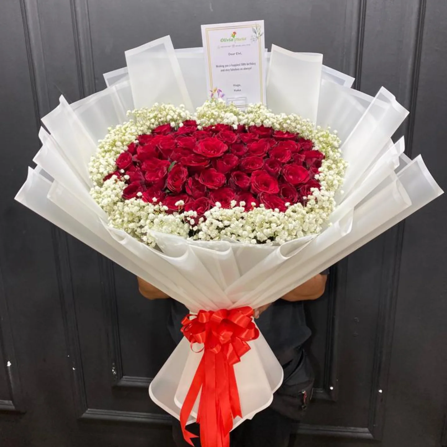Bouquet Bunga Premium WF-BHB-MW-045 untuk anniversary - IndoFlorist Jakarta, mulai Rp 750rb