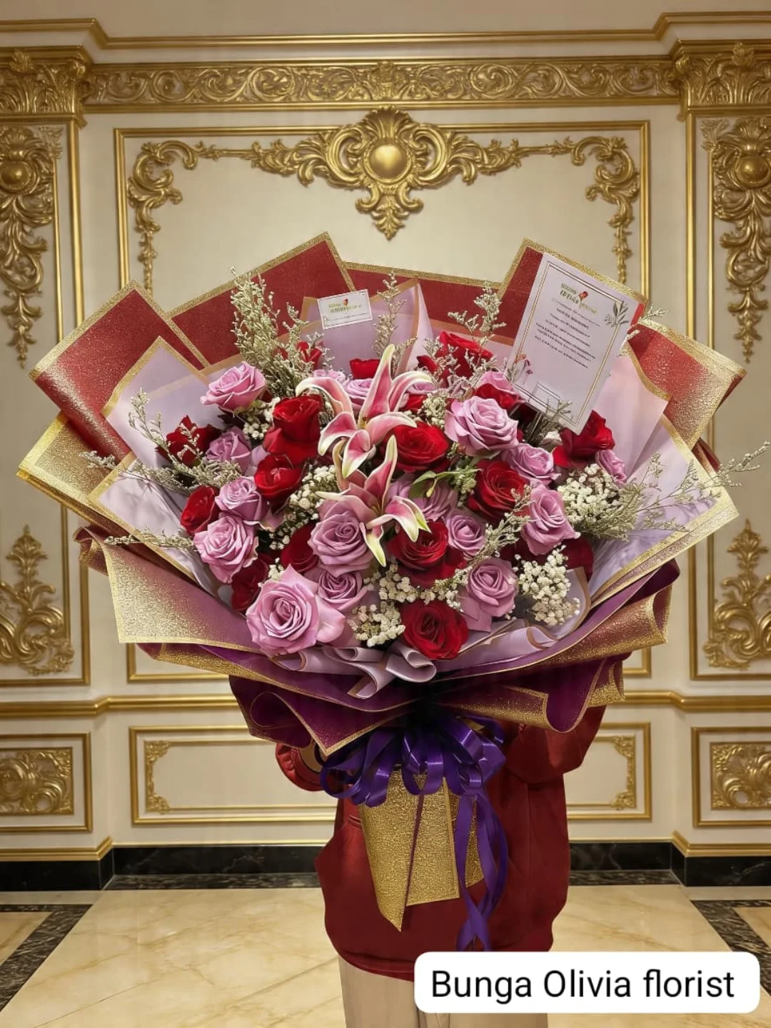 Buket Bunga Segar WF-BHB-MW-061 untuk anniversary - IndoFlorist Jakarta, mulai Rp 1,2 jt