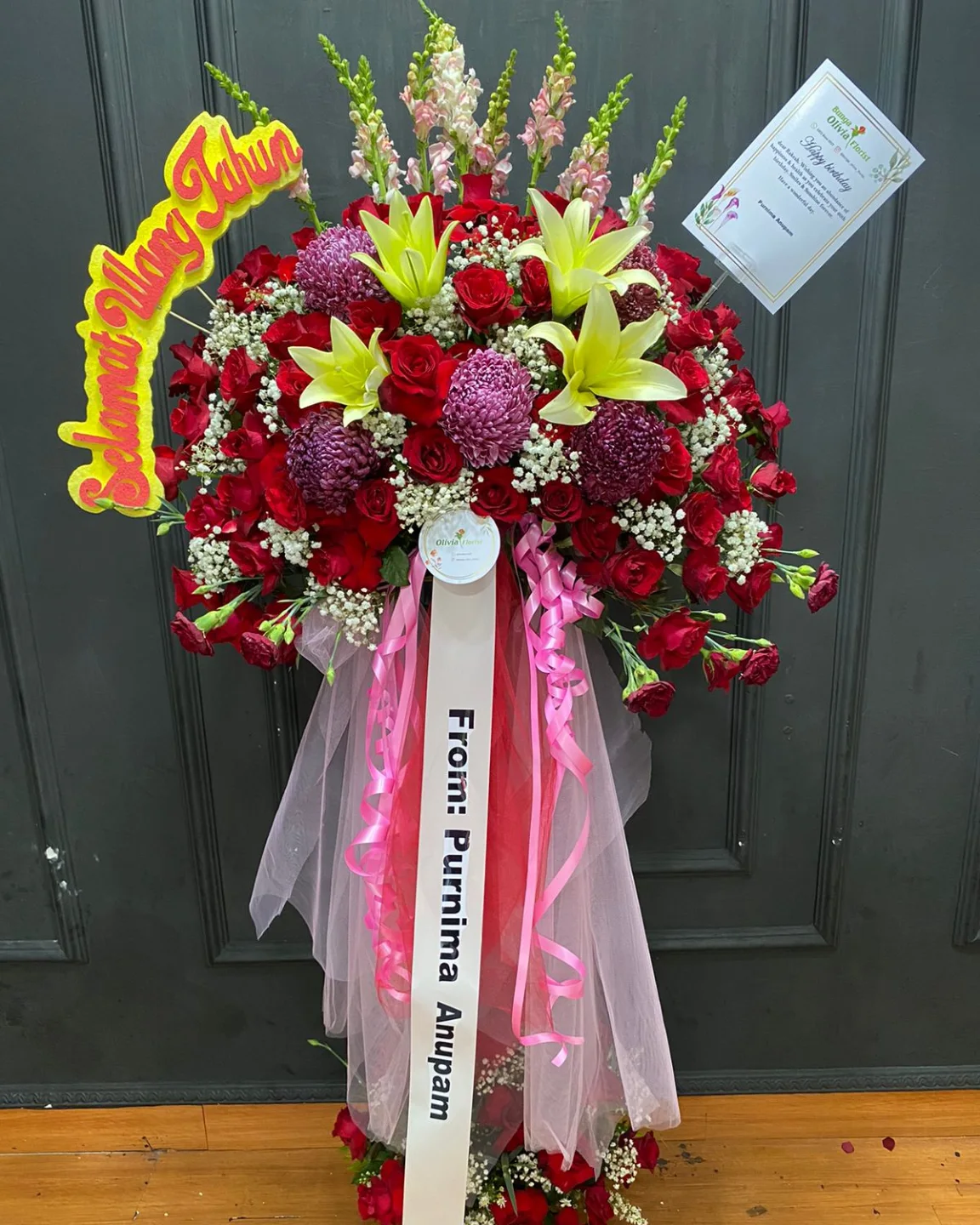 Standing Flower Elegan WF-STD-007 untuk event - IndoFlorist Jakarta, mulai Rp 1 jt