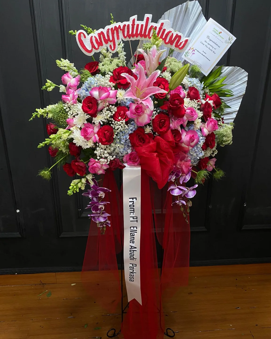 Bunga Standing WF-STD-008 untuk grand opening - IndoFlorist Jakarta, mulai Rp 1 jt